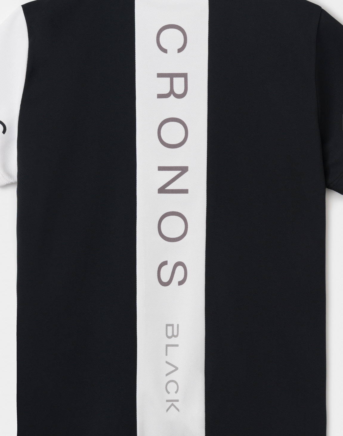 未使用　CRONOS BLACK　クロノス　ゴルフ　ポロシャツ　ロゴ　黒　38 CRONOS BLACK STRIPED POLO SHIRT【BLACK×YELLOW】