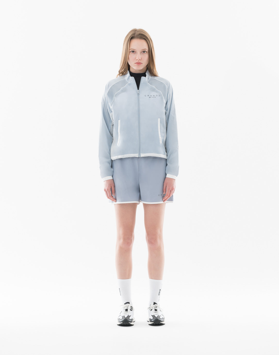 CRONOS クロノス ジャケット グレー×ホワイト CRONOS Windbreaker jacket【GREIGE】