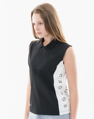 CRONOS BLACK WOMEN AirFlow Shield 半拉鍊無袖上衣【黑】