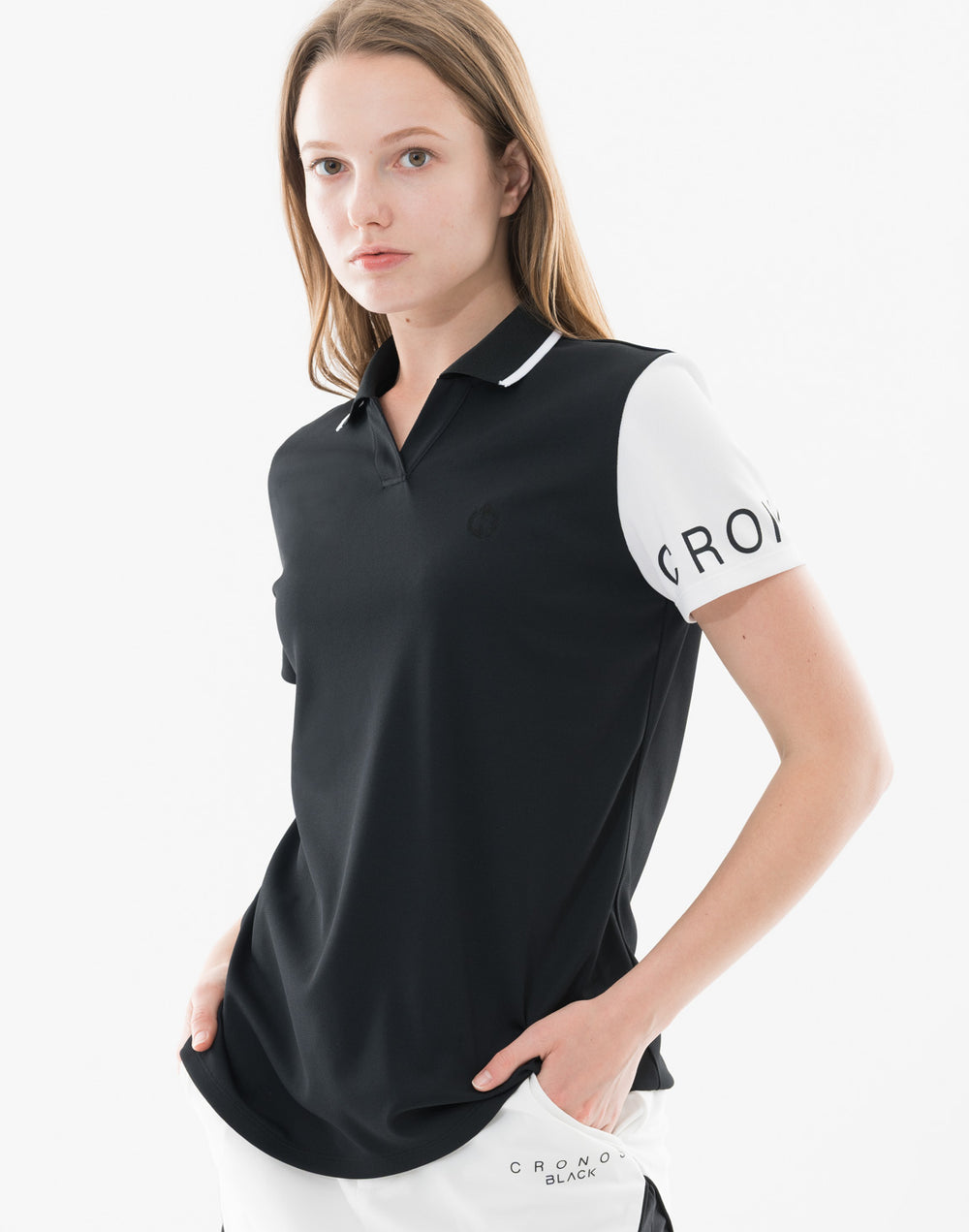 CRONOS BLACK WOMAN AirLoop Polo 衫 [黑色]