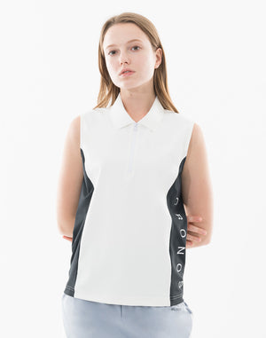 CRONOS BLACK WOMEN AirFlow Shield 半拉鍊無袖上衣【白色】