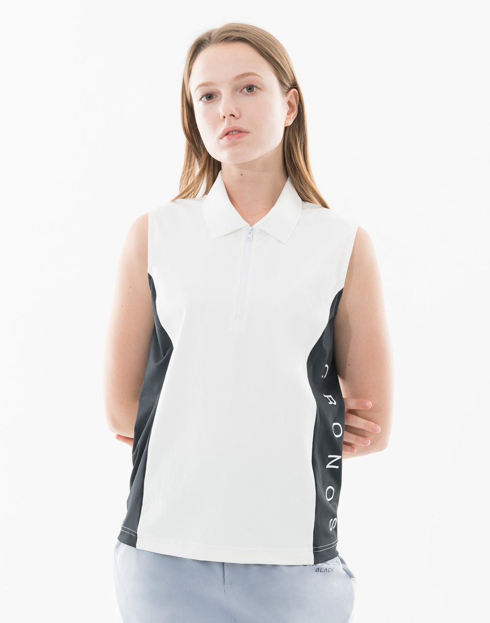 CRONOS BLACK WOMAN AirFlow Shield 半拉鍊無袖上衣 [白色]