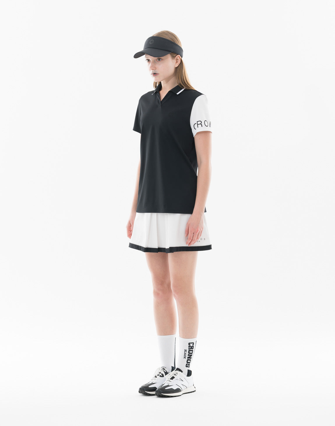 Harmony 2024長袖ポロドレス 黒 CRONOS BLACK COLOR-BLOCK DESIGN HALF-ZIP【BLACK】 – クロノス