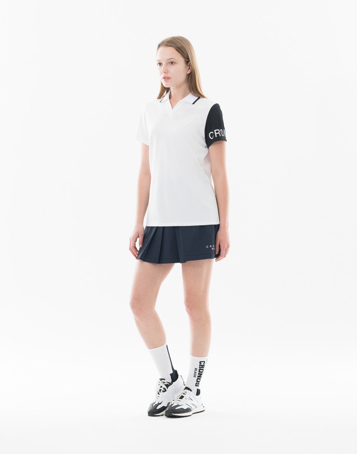 【新品未使用】CRONOSクロノス ポロシャツ 白 M レディース CRONOS BLACK WOMAN AirLoop Polo【WHITE】