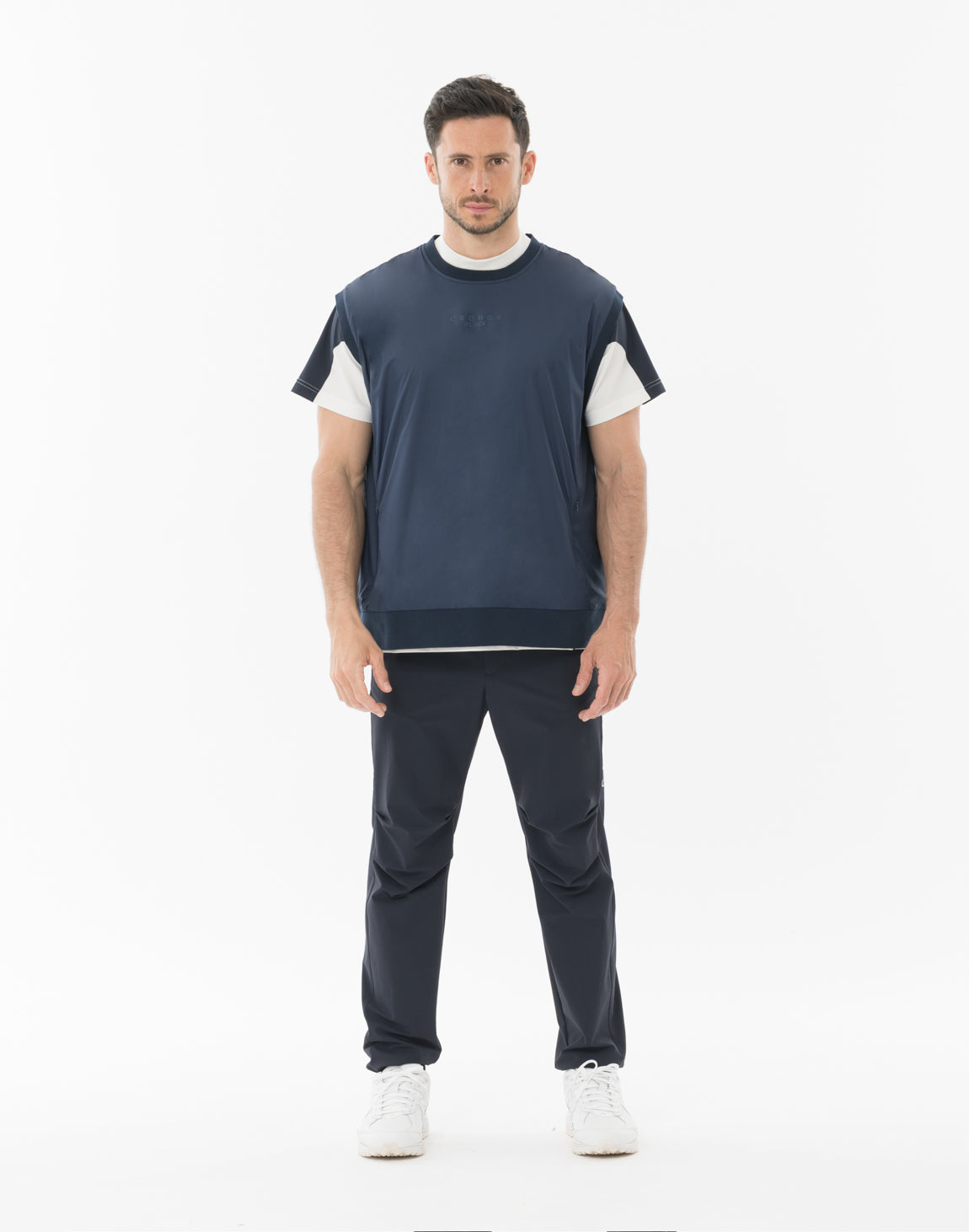 クロノス CRONOS ストレッチ　パンツ  ネイビー CRONOS BLACK Aero Flex Tapered Pants【NAVY】