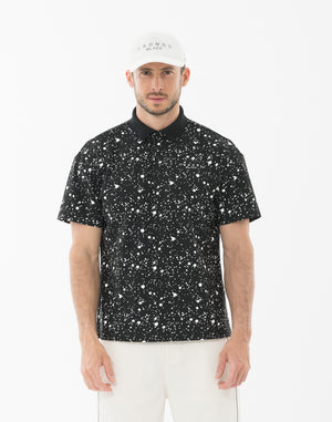 CRONOS BLACK 潑墨印花 Polo 衫 [黑色]
