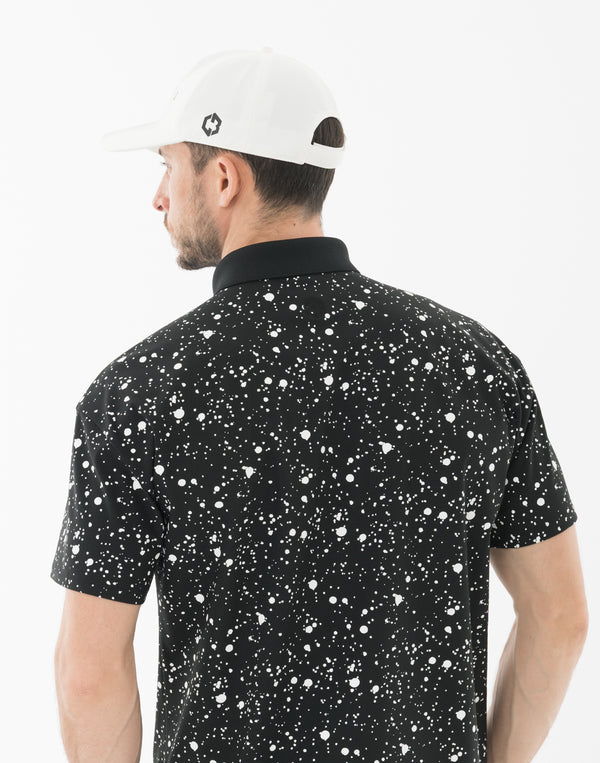 CRONOS BLACK 潑墨印花 Polo 衫 [黑色]