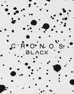 CRONOS BLACK潑墨印花Polo衫【白色】