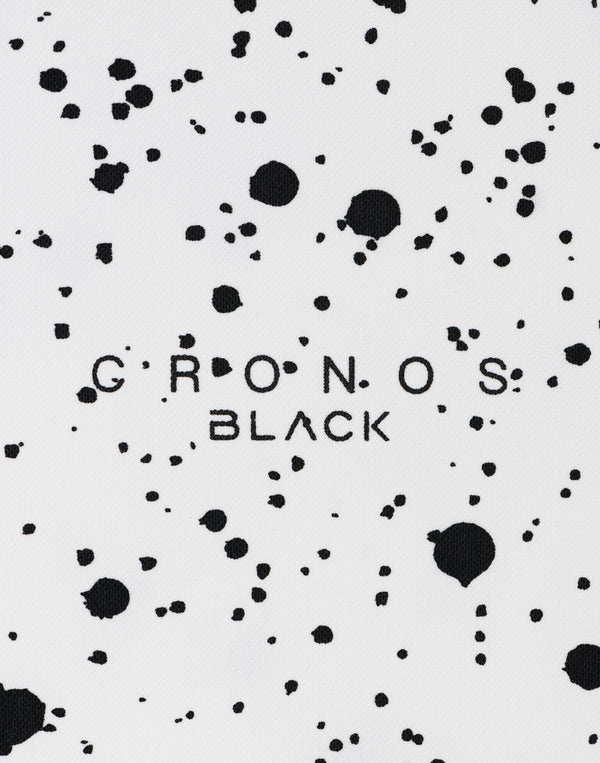 CRONOS BLACK潑墨印花Polo衫【白色】