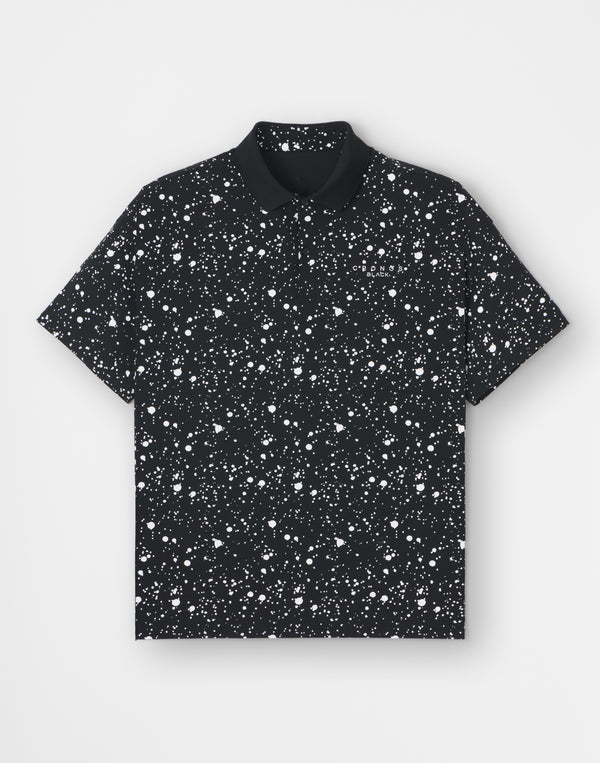 CRONOS BLACK 潑墨印花 Polo 衫 [黑色]