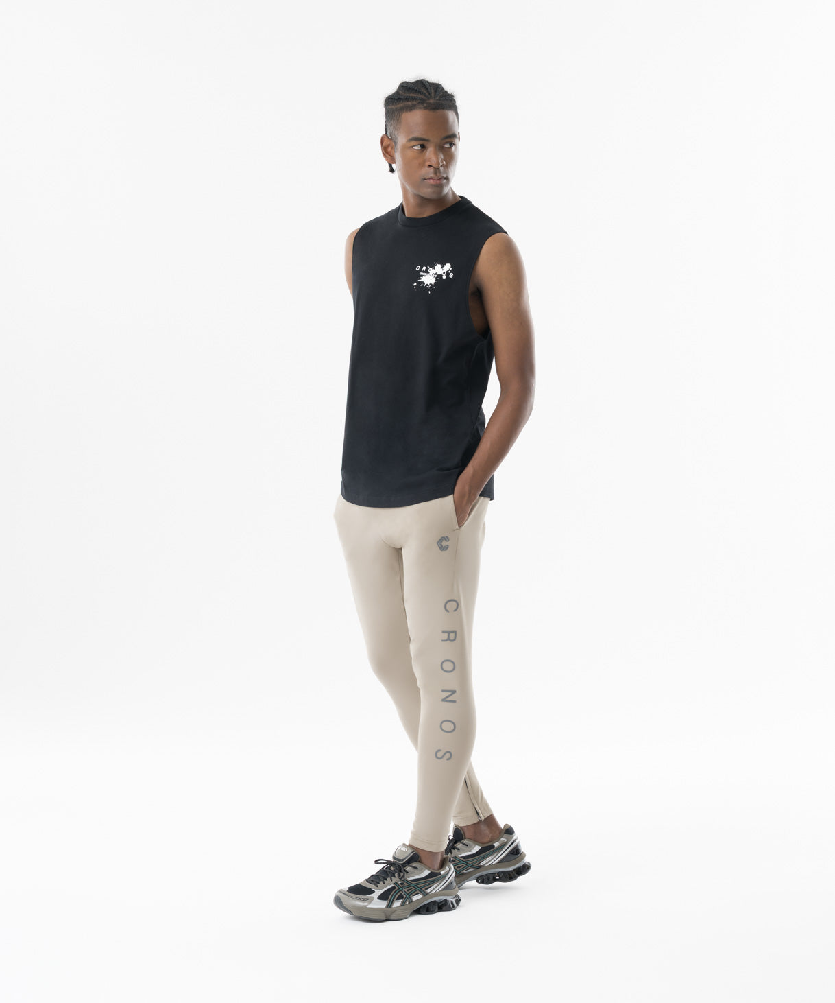 CRONOS High-Tension Skinny Tech Pants【GREIGE】