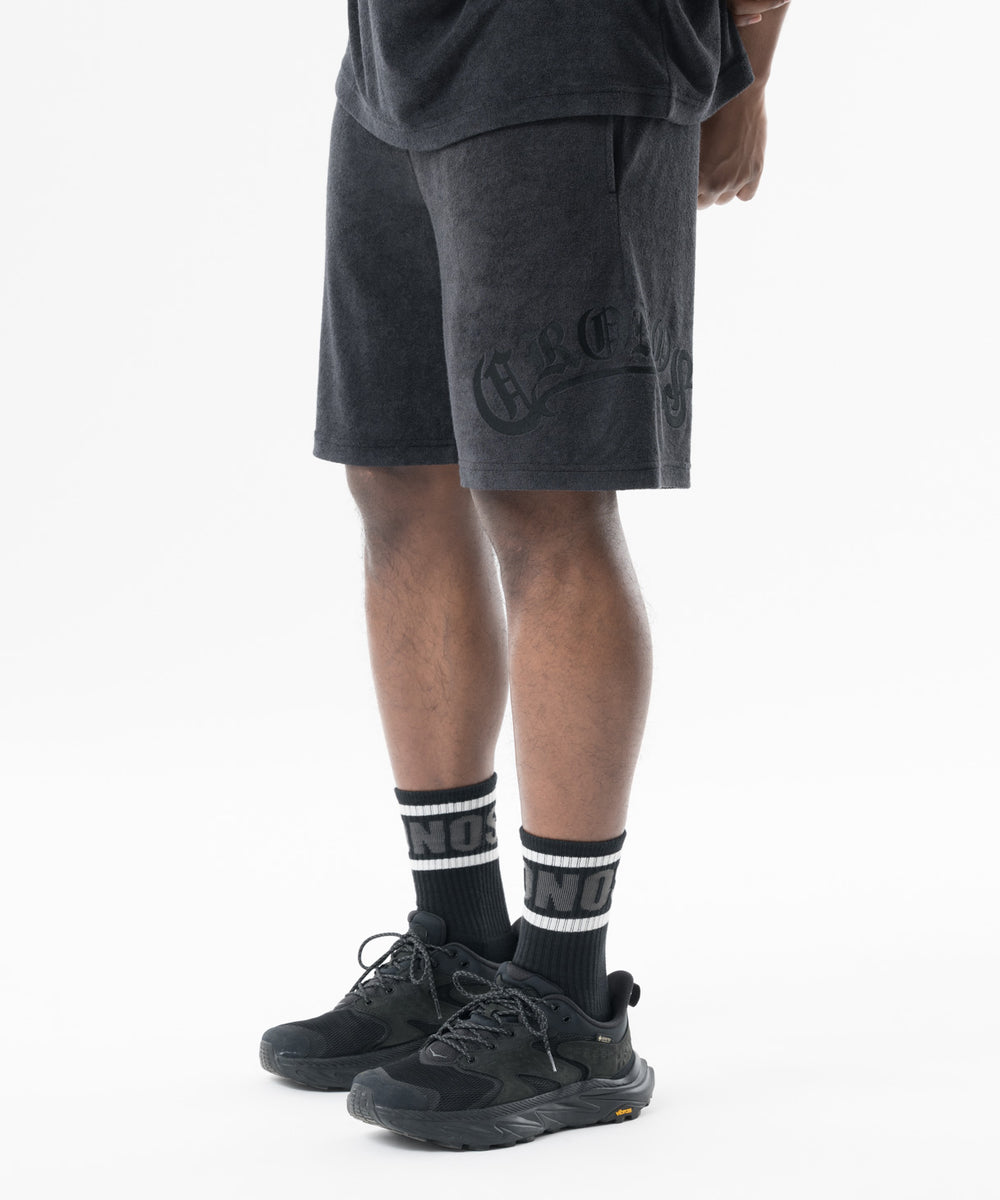 CRONOS Bamboo Pile shorts【OFF BLACK】