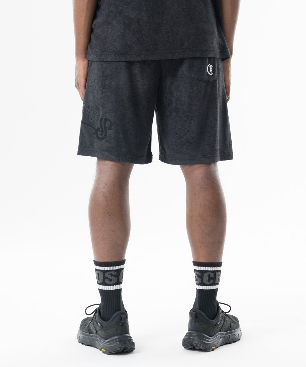 CRONOS Bamboo Pile shorts【OFF BLACK】