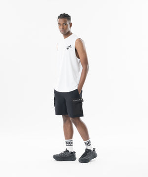 CRONOS Grunge Paint Stroke  over size　sleeveless【WHITE】