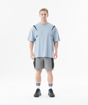 CRONOS Contrast Pocket Stretch Cargo Shorts【D.GRAY】