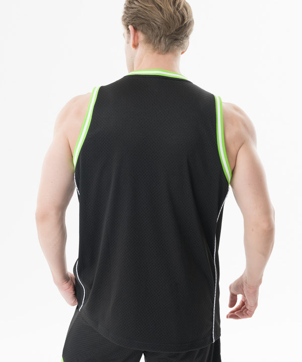 CRONOS Double-Layer Basketball Mesh Tank [BLACK×GREEN]