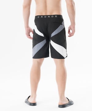 CRONOS Cross Panel Competition Shorts [BLACK×WHITE]