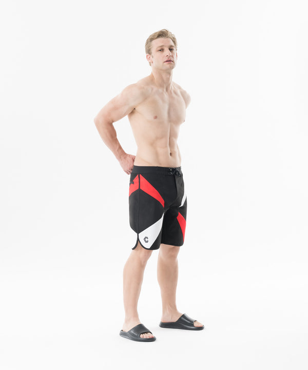 CRONOS Cross Panel Competition Shorts【BLACK×RED】
