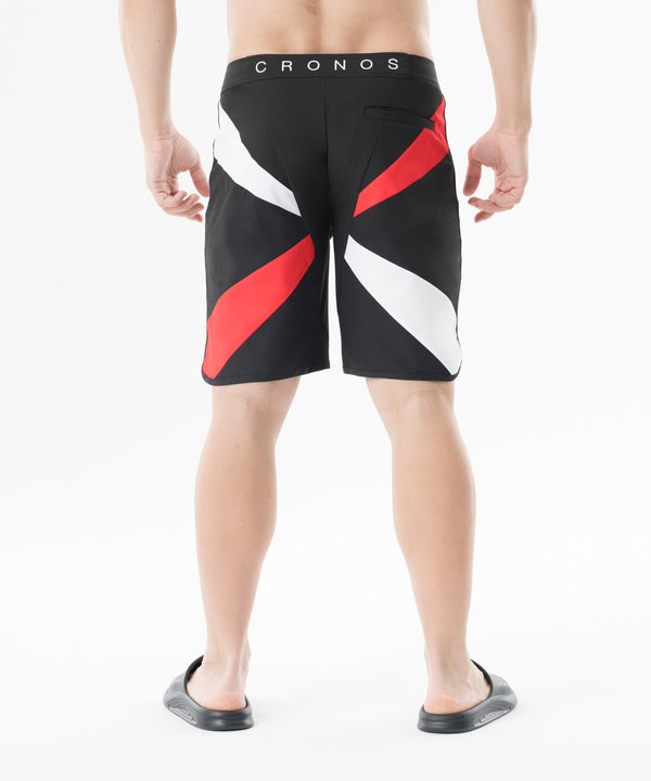 CRONOS Cross Panel Competition Shorts【BLACK×RED】