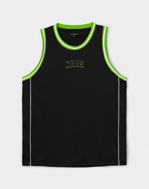 CRONOS Double-Layer Basketball Mesh Tank [BLACK×GREEN]