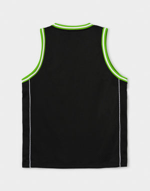 CRONOS Double-Layer Basketball Mesh Tank [BLACK×GREEN]