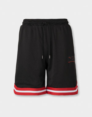 CRONOS Double-Layer Basketball Mesh shorts [BLACK×RED]