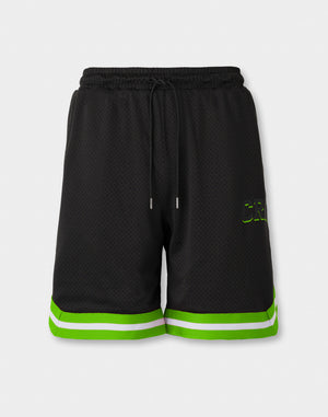 CRONOS Double-Layer Basketball Mesh shorts [BLACK×GREEN]