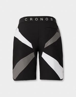 CRONOS Cross Panel Competition Shorts [BLACK×WHITE]