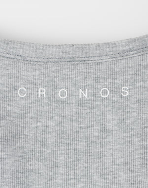 CRONOS 女款柔軟羅紋吊帶洋裝【灰色】