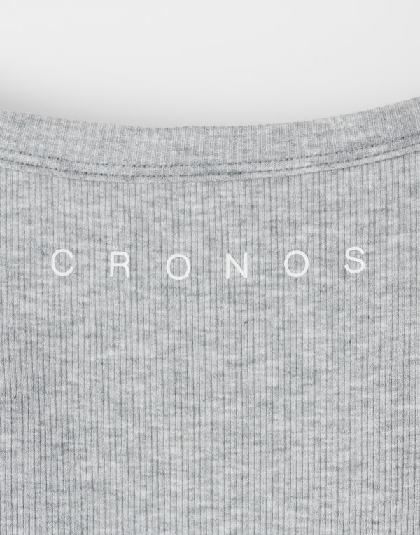 CRONOS 女款柔軟羅紋吊帶洋裝【灰色】