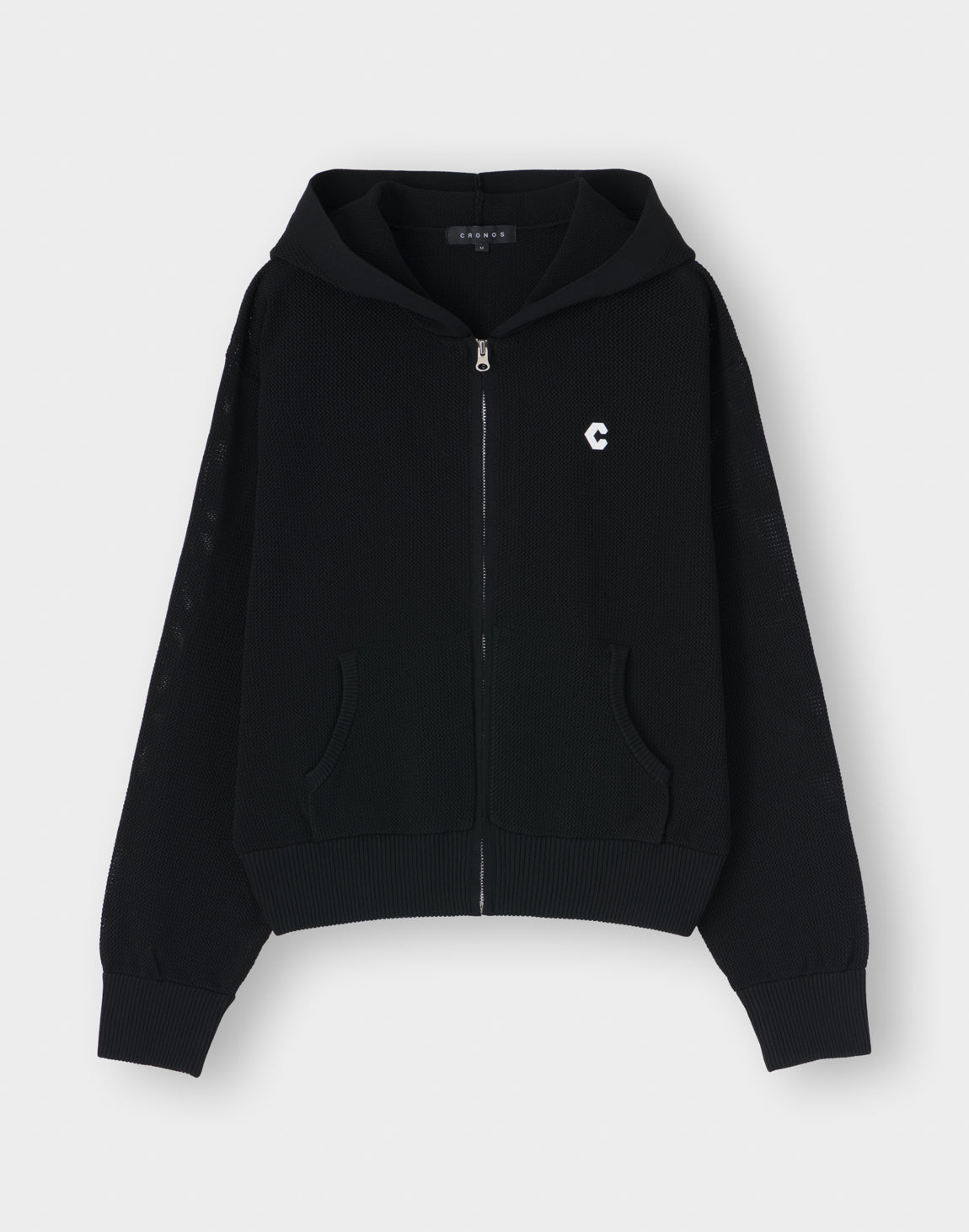 CRONOS WOMEN Summer Mesh Knit Zip Hoodie【BLACK】 – クロノス