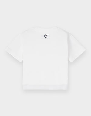 CRONOS 女款羅紋短T卹 [白色]