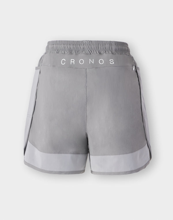 CRONOS 女款乾爽運動短褲【灰色】