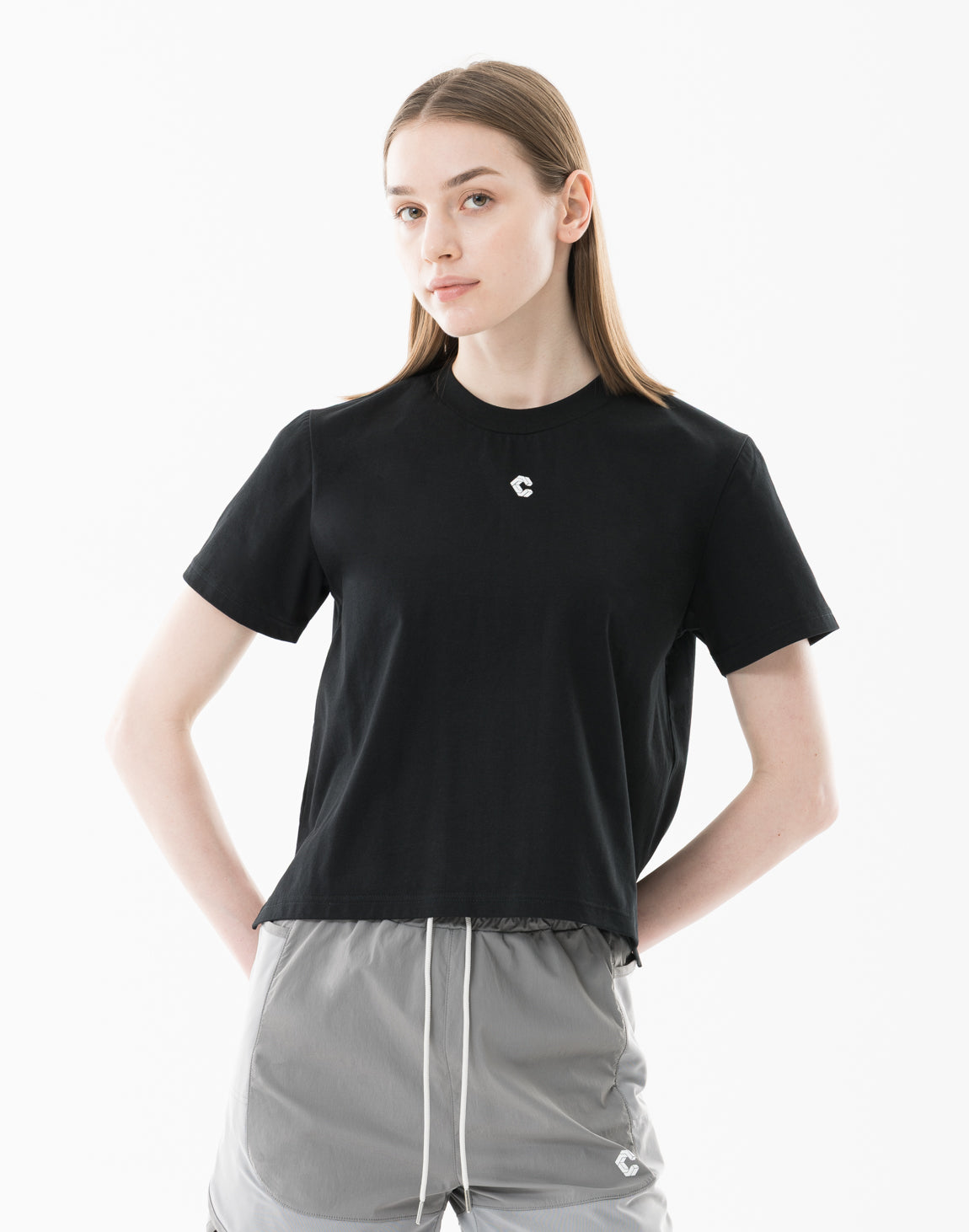 CRONOS WOMEN Active Cotton T-SHIRT【BLACK】 – クロノス