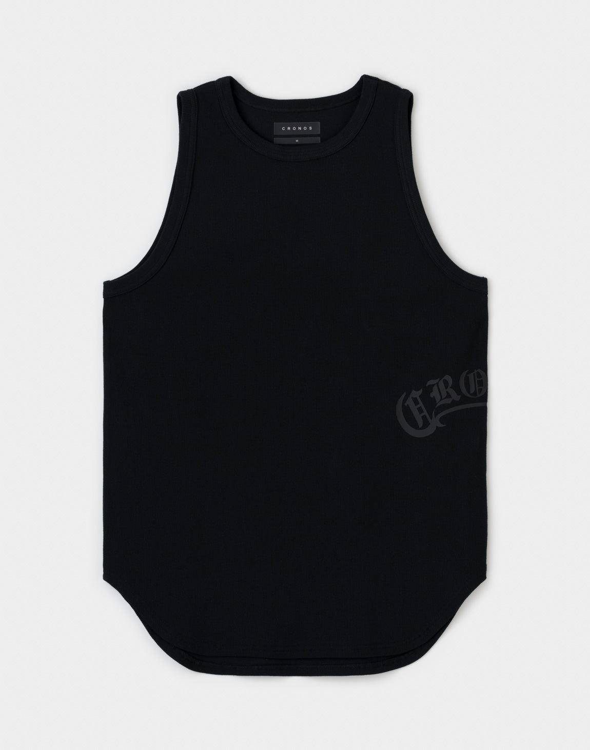 CRONOS タンクトップ 黒色 ロゴ入り CRONOS Mesh back sleeveless【BLACK×YELLOW】