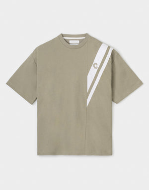CRONOS SWITCHING OVERSIZE TEE【GREIGE】