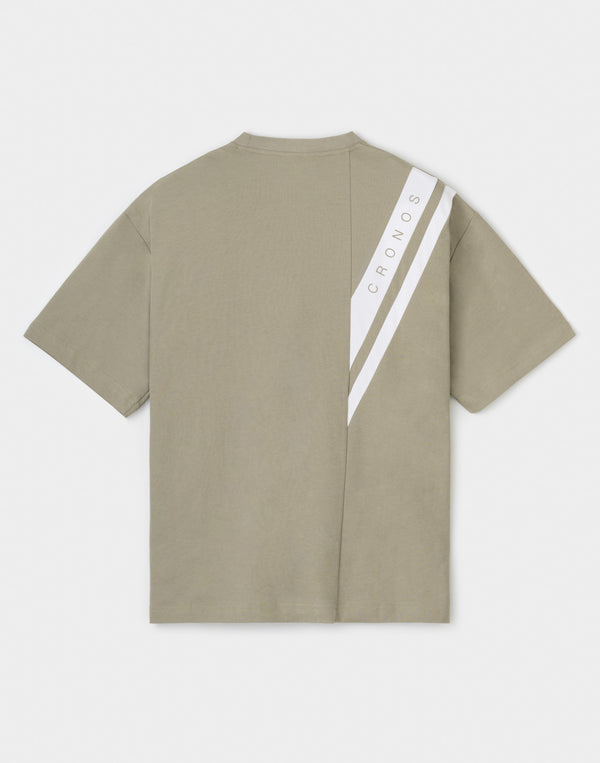 CRONOS SWITCHING OVERSIZE TEE【GREIGE】