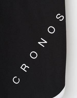 CRONOS 斜短褲 [黑×白]