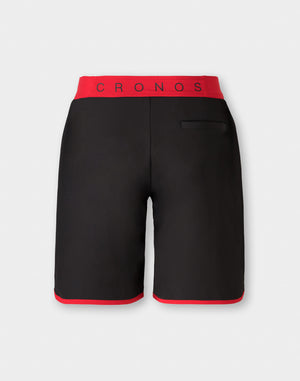 CRONOS 對比腰部競賽短褲 [黑色×紅色]