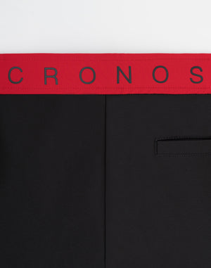 CRONOS 對比腰部競賽短褲 [黑色×紅色]