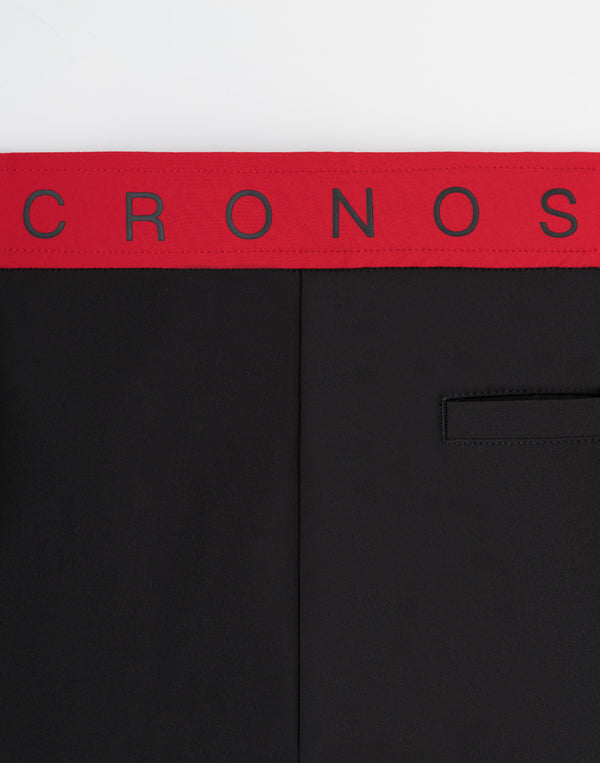 CRONOS 對比腰部競賽短褲 [黑色×紅色]