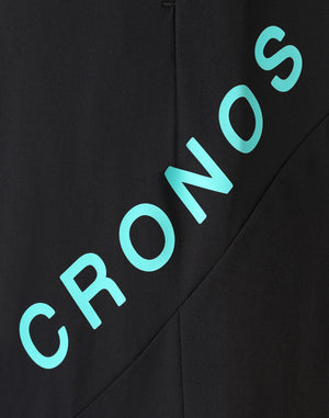 CRONOS 邊緣拼接長褲 [黑×藍]