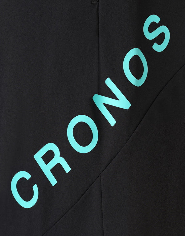 CRONOS 邊緣拼接長褲 [黑×藍]