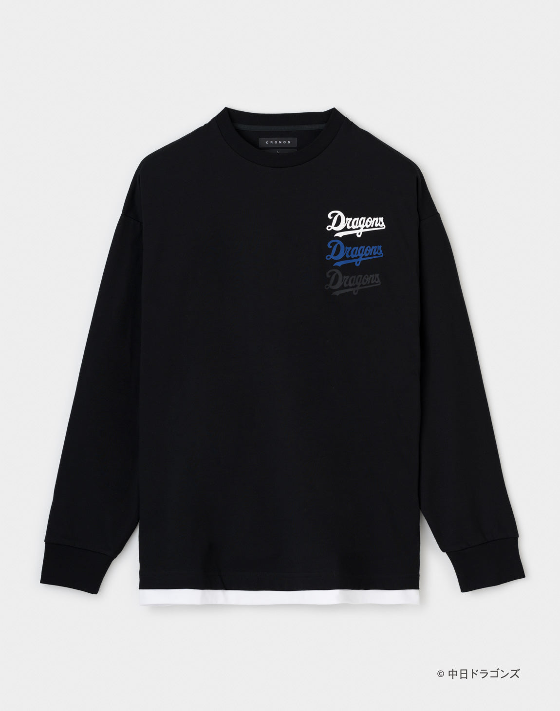 CRONOS 黒 長袖Tシャツ CRONOS DUAL-FACE TECH L/S TEE【BLACK】