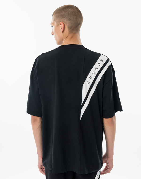 CRONOS SWITCHING OVERSIZE TEE【BLACK】