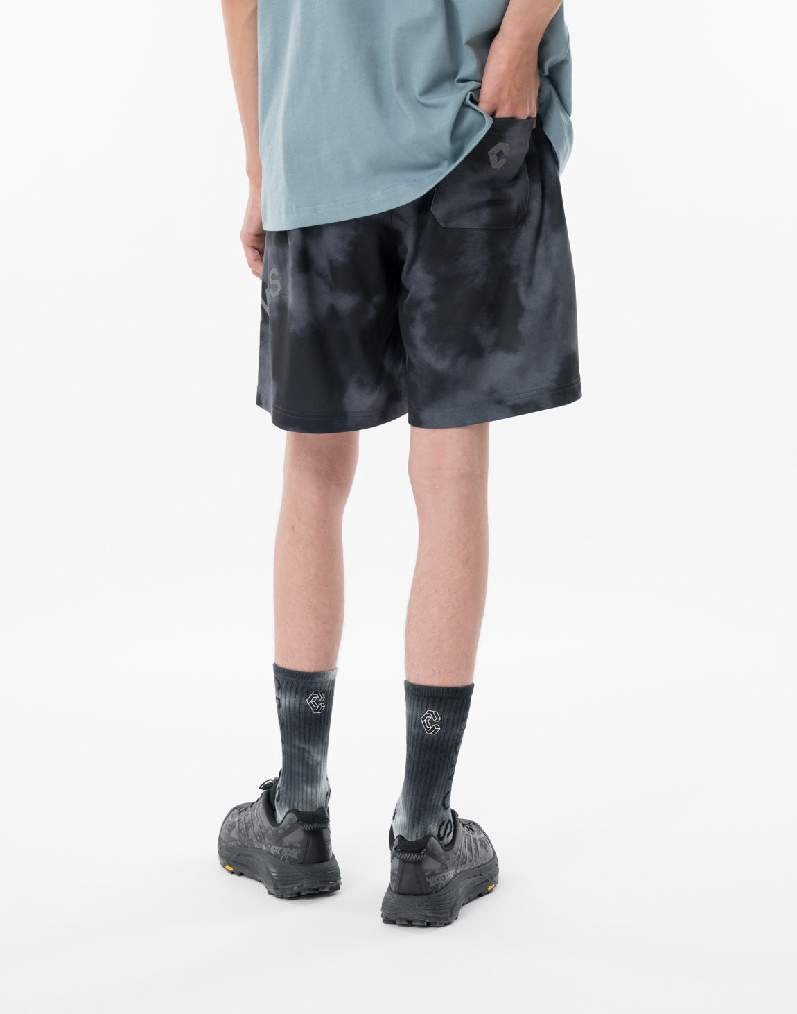 CRONOS TIE-DYE SHORTS【BLACK】