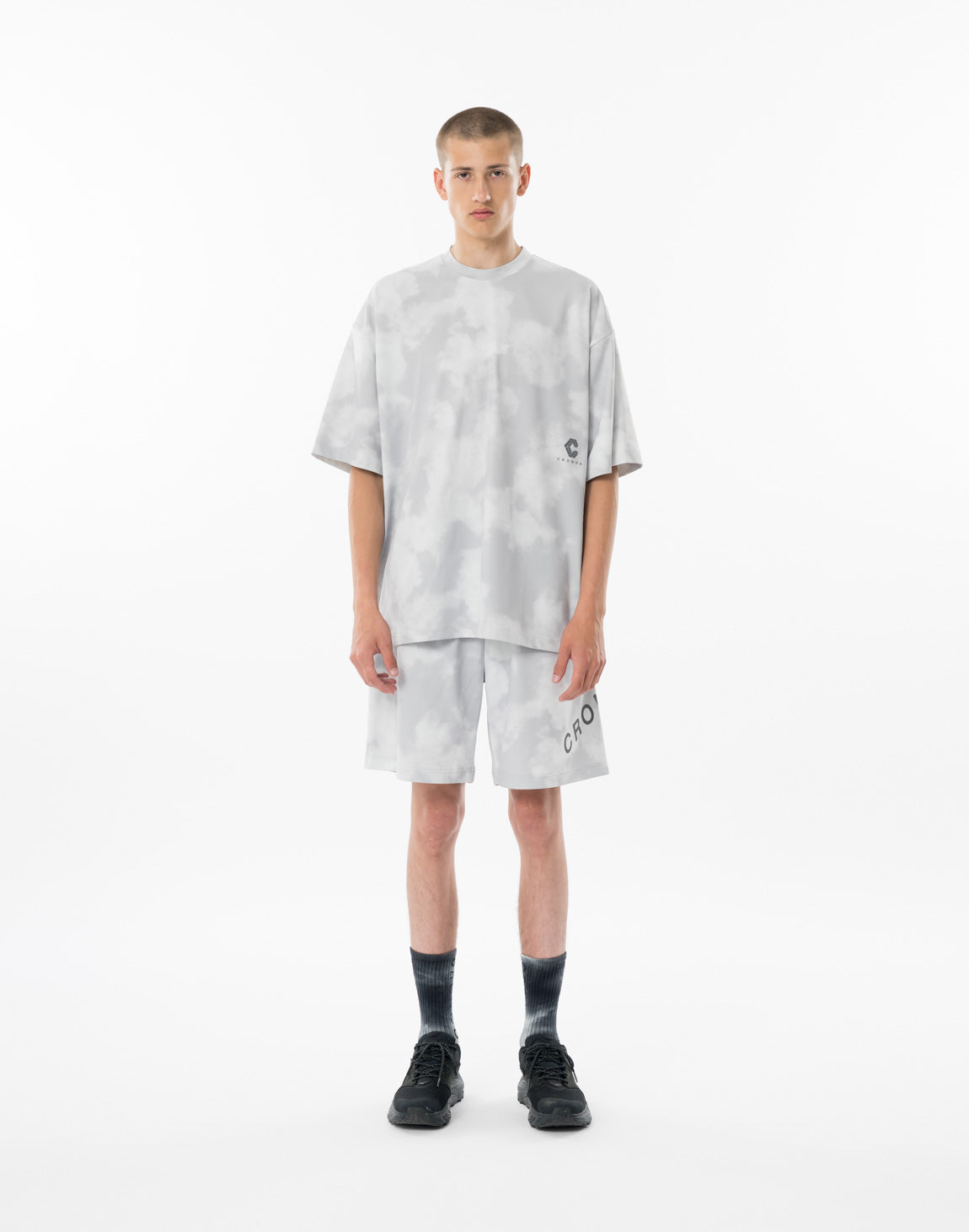 CRONOS TIE-DYE SHORTS【WHITE】