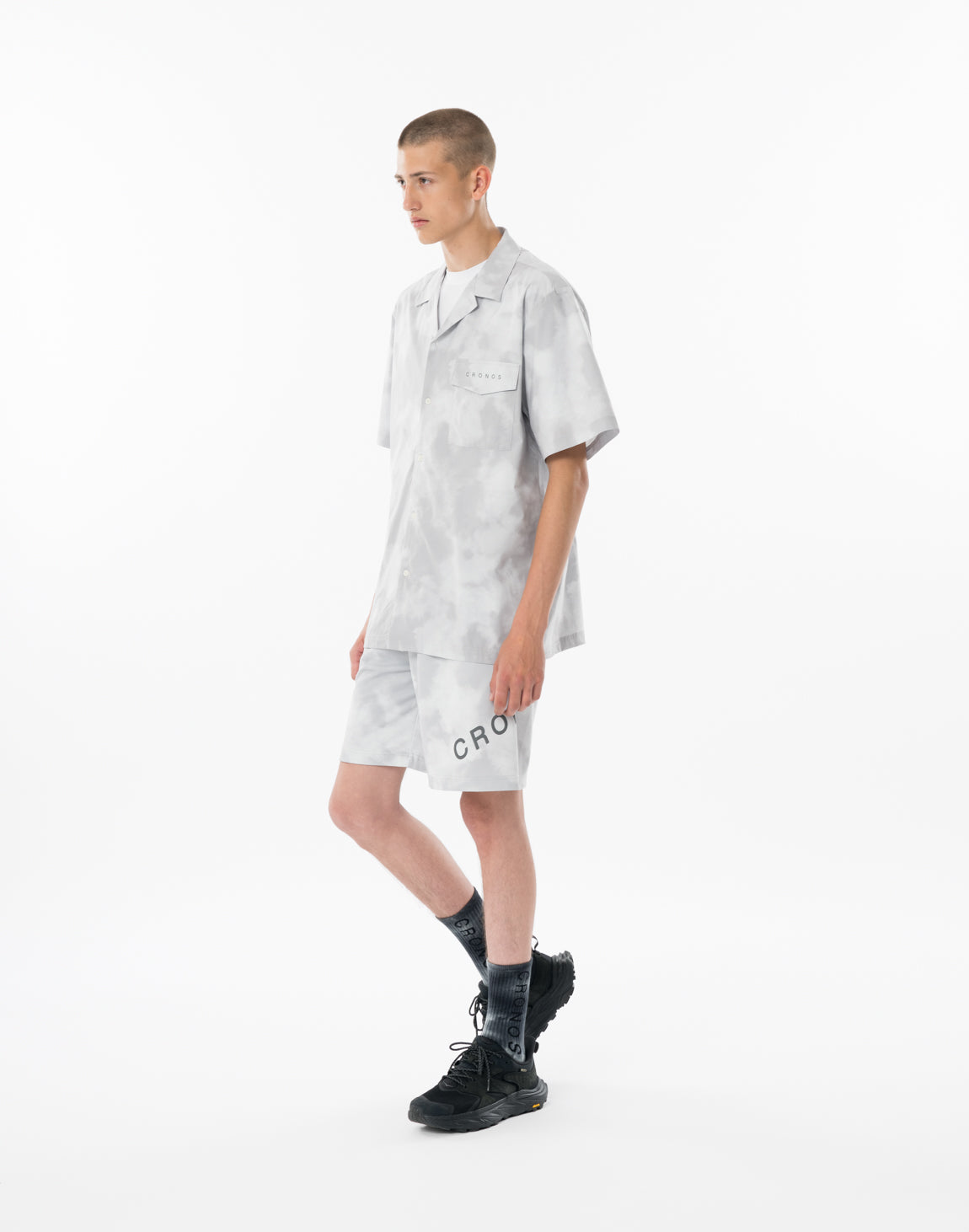 CRONOS STRETCH OPEN COLLAR S/S SHIRT【WHITECAMO】