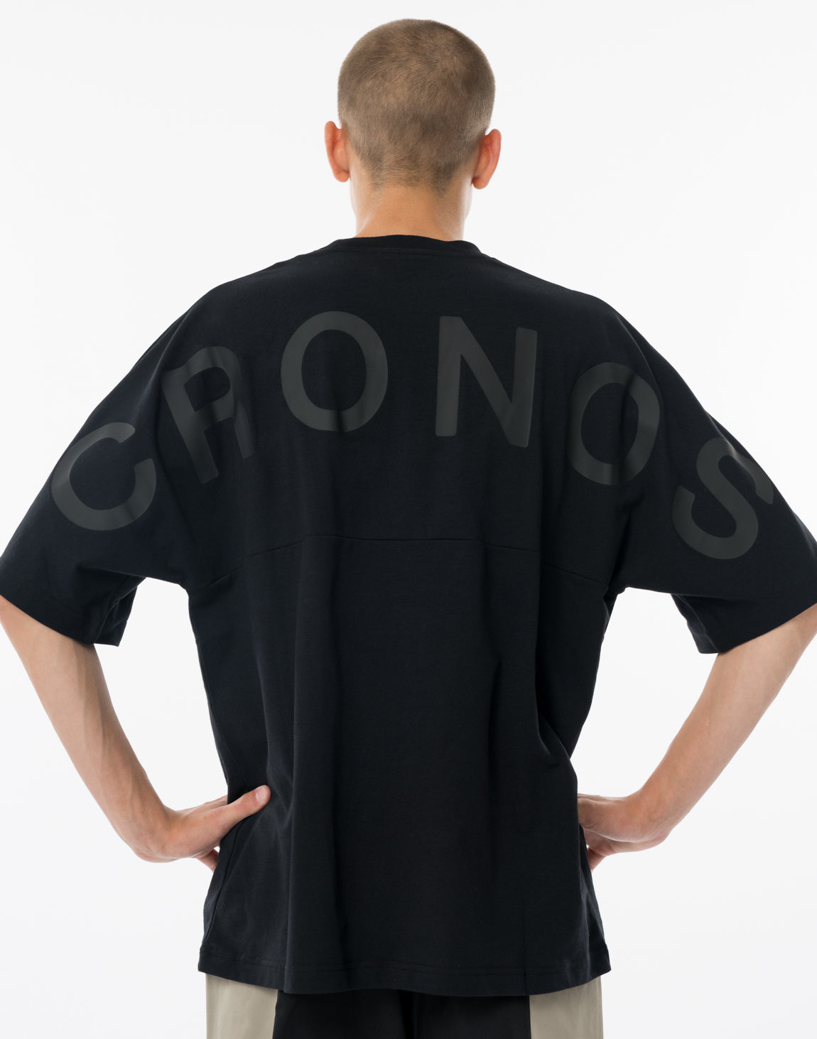 CRONOS 黒 Tシャツ ストライプ入り CRONOS 2LINE LONGSLEEVE
