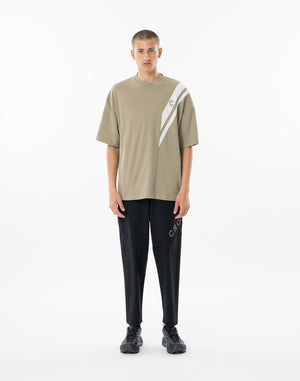 CRONOS SWITCHING OVERSIZE TEE【GREIGE】